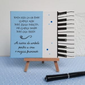 Placuta muzica personalizata cu mesaj handmade pictata manual