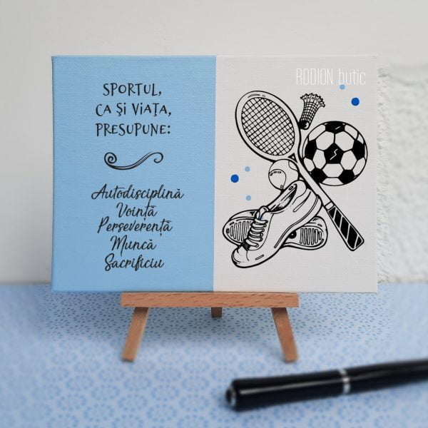 Placuta sport personalizata cu mesaj handmade pictata manual