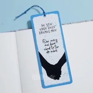 Cadou pentru partener semn de carte pictat manual personalizat cu mesaj