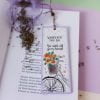 Semn de carte bicicleta trandafiri pictat manual personalizat cu mesaj