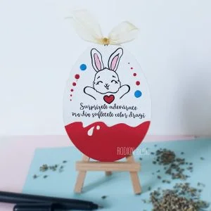Mini ou Kinder Paste personalizat cu mesaj pictat manual